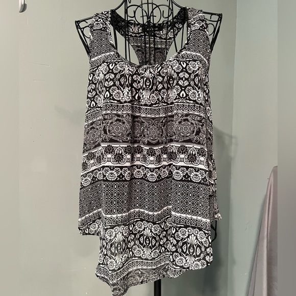 Ambiance black racer split back summer fun shirt size small - Picture 1 of 6